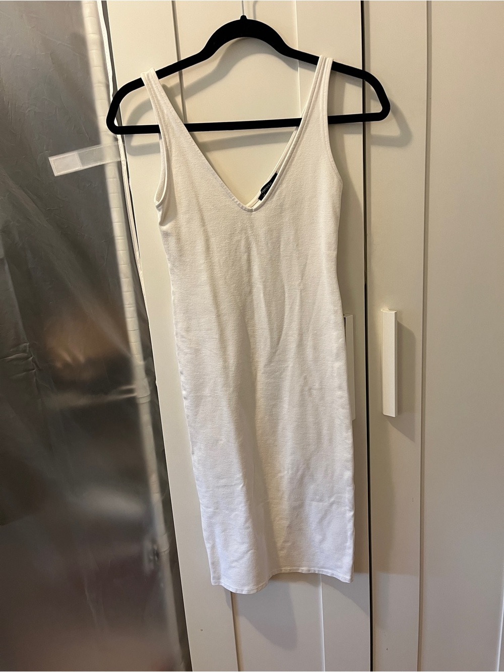 Forever 21 White V-Neck Bodycon Tank Dress